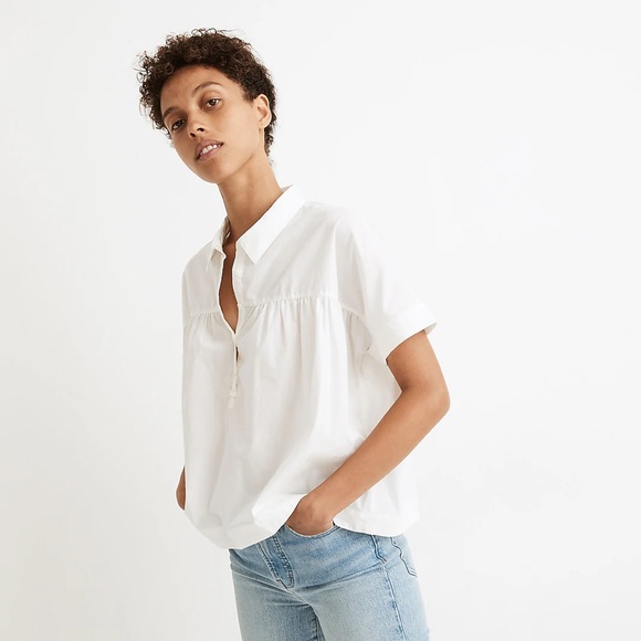 Shirred-Yoke Popover Top - Picture 2 of 4